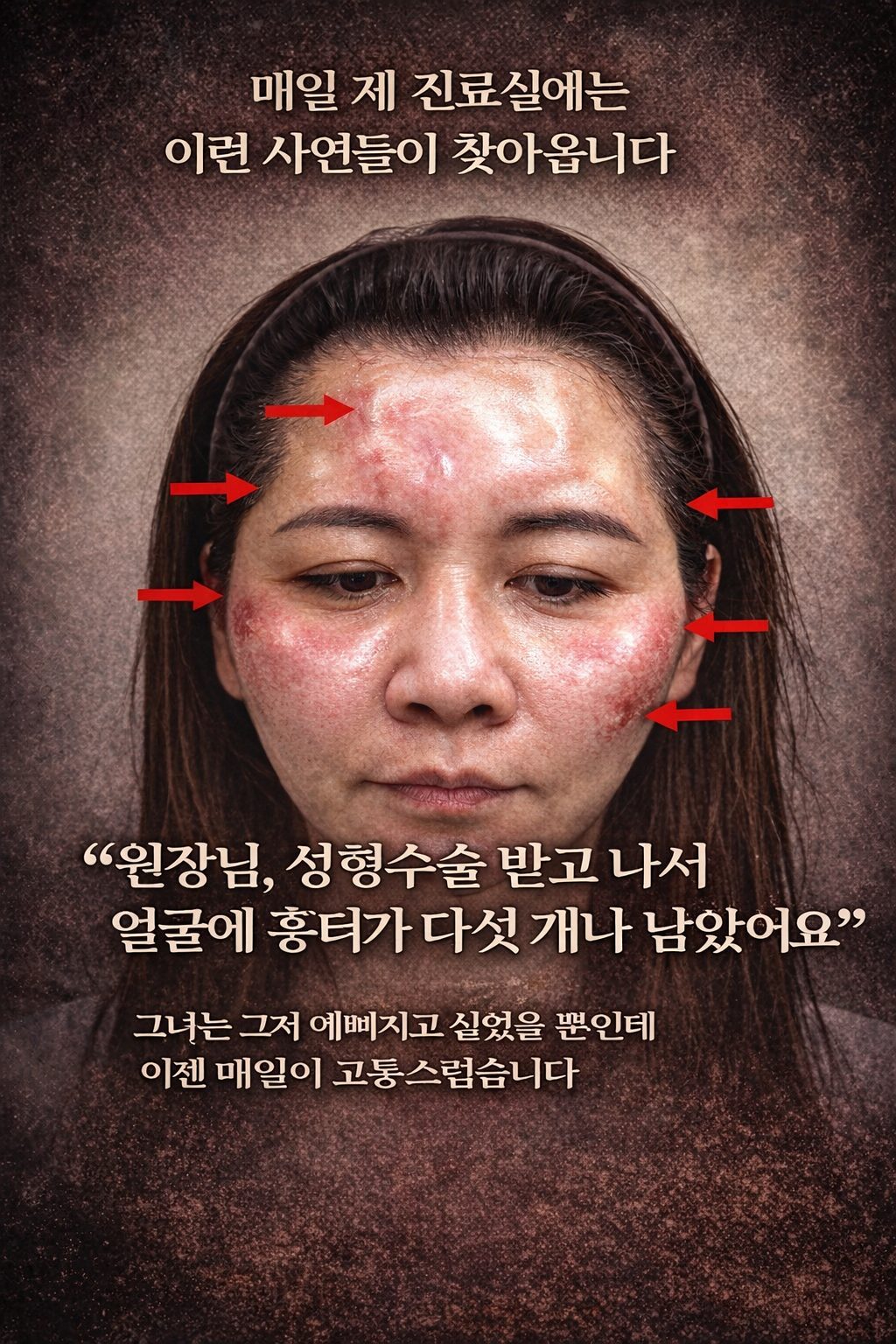 “원장님, 수술 후 저는 ‘다섯 흉터 여성’이 되었어요.” — 엘란쎄 합병증과 스테로이드 유발 함몰에 대한 해결책
