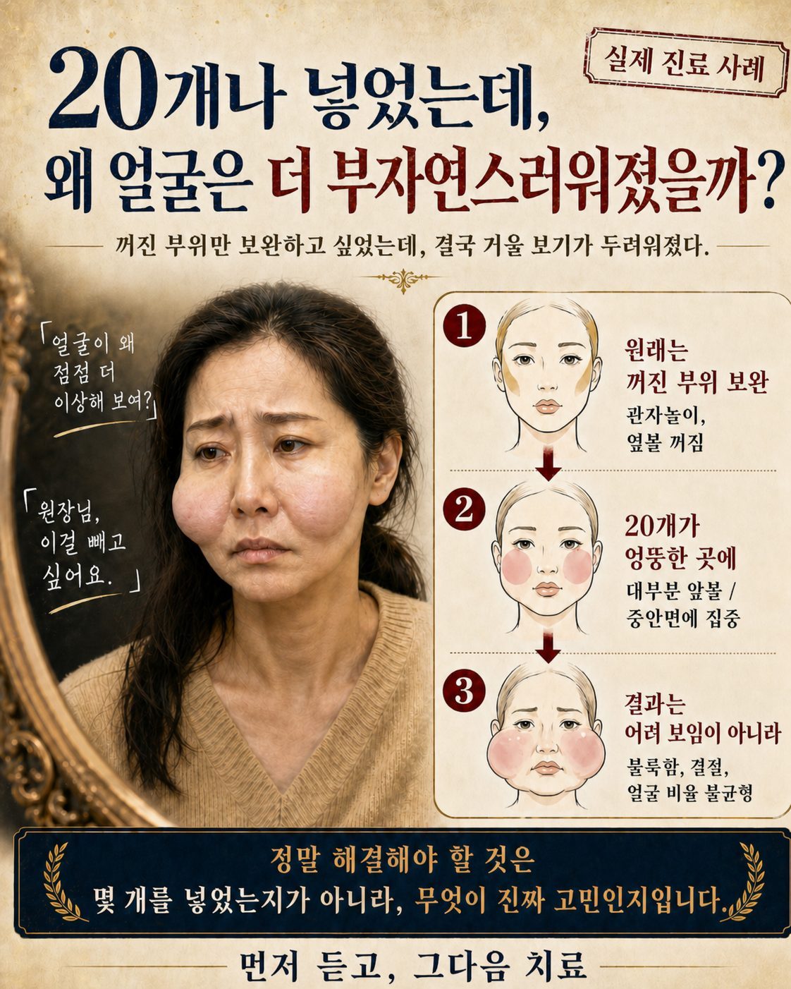 ‘필러 20cc’가 해결책이 아닌 숫자가 되었을 때: 한 여성의 필러 수복 이야기