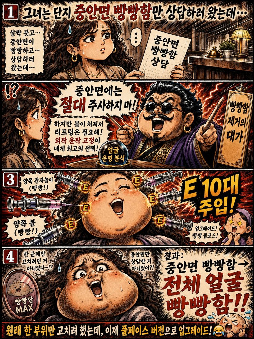 중안면 만두얼굴에서 전체 만두얼굴로: 가슴 아픈 "교정" 경험
