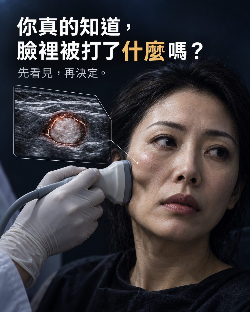 打了一年多降解酶，臉頰凹陷硬塊卻仍在：超音波揭開的填充物真相