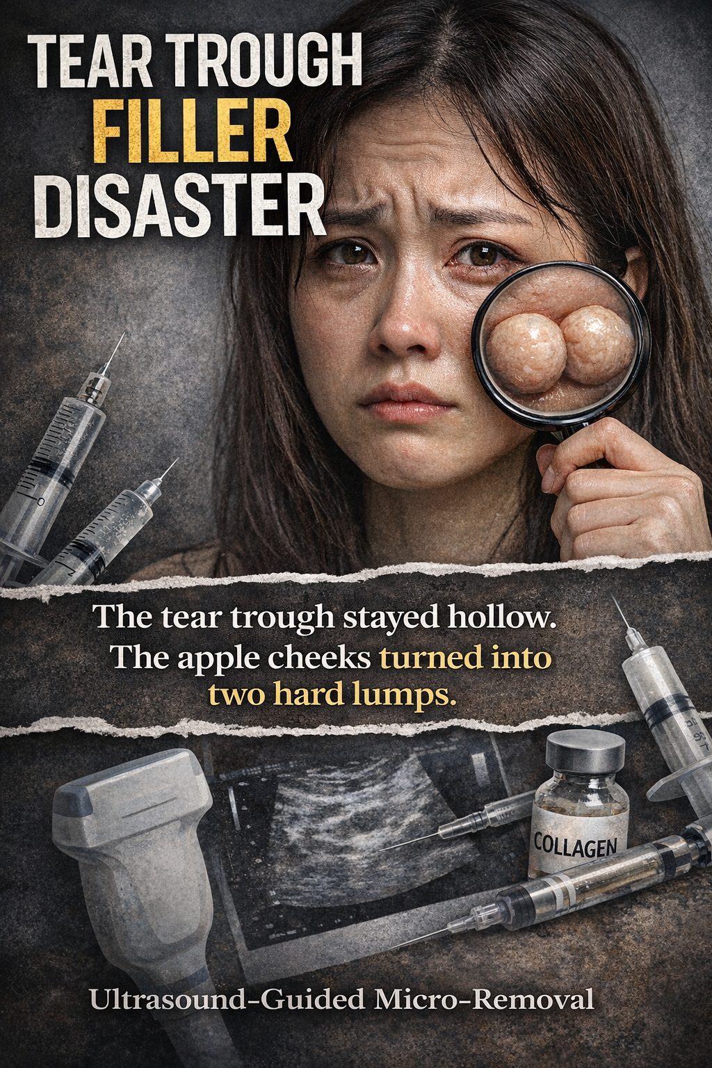 Tear Troughs Still Sunken, But Apple Cheeks Swollen and Hard? The Problem Might Be Filler Migration, Not Insufficient Filling!